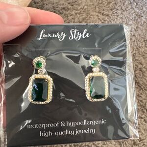 Green and Gold Earrings